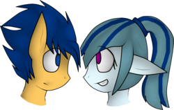 Size: 1468x935 | Tagged: safe, artist:zero-kumura, flash sentry, sonata dusk, earth pony, pegasus, pony, g4, ambiguous facial structure, duo, earth pony sonata dusk, equestria girls ponified, female, male, ponified, senata, shipping, straight