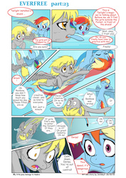 Size: 6611x9344 | Tagged: safe, artist:jeremy3, derpy hooves, rainbow dash, pegasus, pony, comic:everfree, g4, absurd resolution, comic, female, mare