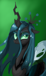 Size: 720x1176 | Tagged: safe, artist:miracle32, queen chrysalis, changeling, changeling queen, g4, crown, female, jewelry, regalia, simple background, solo