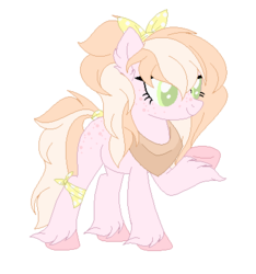 Size: 390x417 | Tagged: safe, artist:sweetkorruption, oc, oc only, oc:ginger gold, freckles, offspring, parent:big macintosh, parent:cheerilee, parents:cheerimac, simple background, solo, transparent background