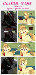 Size: 1919x3965 | Tagged: safe, artist:estories, oc, oc only, oc:alice goldenfeather, oc:squeaky pitch, earth pony, pegasus, pony, comic:find yourself, g4, comic, crying, floppy ears