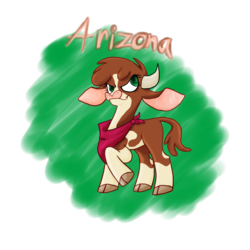 Size: 1024x1024 | Tagged: safe, artist:sonicanddisneyland1, arizona (tfh), cow, them's fightin' herds, cloven hooves, community related, female, simple background, smirk, solo, transparent background
