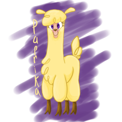 Size: 1024x1024 | Tagged: safe, artist:sonicanddisneyland1, paprika (tfh), alpaca, them's fightin' herds, community related, female, looking at you, simple background, smiling, solo, transparent background