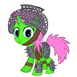 Size: 1200x1200 | Tagged: safe, artist:fonypan, oc, oc only, oc:murderkill deathgore, pony, unicorn, fallout equestria, armor, female, filly, raider