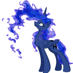 Size: 1000x1000 | Tagged: safe, artist:equum_amici, artist:kp-shadowsquirrel, artist:spier17, princess luna, alicorn, pony, g4, animated, cinemagraph, ethereal mane, female, flowing mane, mare, simple background, solo, white background