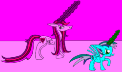 Size: 1894x1110 | Tagged: safe, artist:killerbug2357, oc, oc only, oc:angelica, oc:seraphina, alicorn, pony, 1000 hours in ms paint, alicorn oc, ms paint