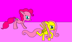 Size: 1894x1110 | Tagged: safe, artist:killerbug2357, fluttershy, pinkie pie, g4, 1000 hours in ms paint, ms paint