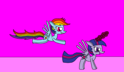 Size: 1894x1110 | Tagged: safe, artist:killerbug2357, rainbow dash, twilight sparkle, alicorn, pony, g4, 1000 hours in ms paint, female, mare, ms paint, twilight sparkle (alicorn)