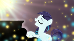 Size: 1600x900 | Tagged: safe, artist:luckreza8, artist:sailortrekkie92, edit, coloratura, earth pony, pony, g4, the mane attraction, eyes closed, female, i am just a pony, mare, musical instrument, nude edit, nudity, open mouth, piano, rara, singing, solo, the magic inside, wallpaper