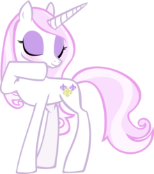 Size: 7908x8963 | Tagged: safe, artist:emu34b, fleur-de-lis, pony, unicorn, g4, absurd resolution, blushing, cute, female, raised leg, simple background, smiling, solo, transparent background, vector