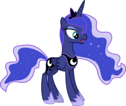 Size: 5839x4940 | Tagged: safe, artist:lightningbolt, princess luna, alicorn, pony, g4, sleepless in ponyville, .svg available, absurd resolution, concave belly, crown, female, folded wings, hoof shoes, jewelry, mare, open mouth, regalia, show accurate, simple background, slender, solo, thin, transparent background, vector, wings