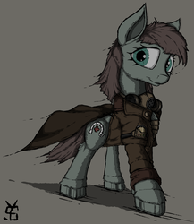 Size: 1252x1445 | Tagged: safe, artist:yahmos, oc, oc only, oc:scarlight, earth pony, pony, clothes, fallout, female, solo