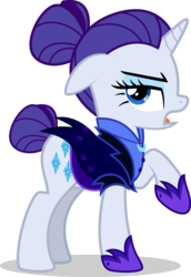 Size: 3447x5000 | Tagged: safe, artist:xebck, rarity, g4, the cutie re-mark, absurd resolution, alternate hairstyle, alternate timeline, clothes, female, night maid rarity, nightmare takeover timeline, open mouth, raised hoof, simple background, solo, transparent background, vector