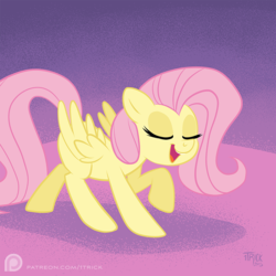Size: 1000x1000 | Tagged: safe, artist:1trick, fluttershy, g4, dancing, female, solo