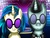 Size: 480x360 | Tagged: safe, artist:hellencreepynekofan, dj pon-3, neon lights, rising star, vinyl scratch, g4, female, male, ship:vinylights, shipping, straight