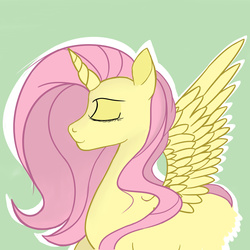 Size: 4000x4000 | Tagged: safe, artist:chapaevv, fluttershy, alicorn, pony, g4, alicornified, female, fluttercorn, race swap, solo