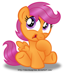 Size: 1024x1162 | Tagged: safe, artist:aleximusprime, scootaloo, g4, cute, cutealoo, female, simple background, solo, transparent background