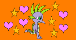 Size: 1202x631 | Tagged: safe, artist:killerbug2357, spike, g4, 1000 hours in ms paint, heart, male, ms paint, solo, stars