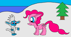 Size: 1205x633 | Tagged: safe, artist:killerbug2357, pinkie pie, yeti, g4, 1000 hours in ms paint, ms paint