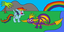 Size: 1024x519 | Tagged: safe, artist:killerbug2357, rainbow dash, g4, 1000 hours in ms paint, crossover, ms paint, spyro the dragon, spyro the dragon (series)