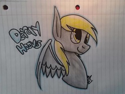 Size: 960x720 | Tagged: safe, artist:rosewoodblaze-360, derpy hooves, pegasus, pony, g4, bust, female, lined paper, mare, portrait, smiling, solo, traditional art