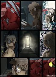 Size: 3000x4091 | Tagged: safe, artist:dracojayproduct, oc, oc only, oc:eschar, oc:syril, comic:lunar isolation, comic, glasses, thunder