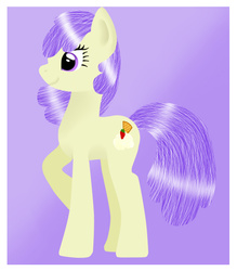 Size: 568x649 | Tagged: safe, artist:sunset-sunrize, cream puff, earth pony, pony, g4, creambetes, cute, female, mare, older, older cream puff, raised leg, simple background, smiling, solo