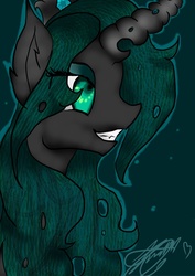 Size: 1024x1448 | Tagged: dead source, safe, artist:kurrosan, queen chrysalis, changeling, changeling queen, g4, female, solo