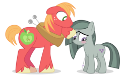 Size: 900x550 | Tagged: safe, artist:dm29, big macintosh, marble pie, earth pony, pony, g4, hearthbreakers, blushing, julian yeo is trying to murder us, male, ship:marblemac, shipping, simple background, stallion, straight, transparent background