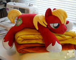 Size: 1280x1006 | Tagged: safe, artist:janellesplushies, big macintosh, earth pony, pony, g4, irl, male, photo, plushie, sewing machine, solo, stallion, traditional art, watermark