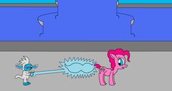 Size: 1024x541 | Tagged: safe, artist:killerbug2357, pinkie pie, yeti, g4, 1000 hours in ms paint, ms paint