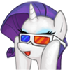 Size: 100x100 | Tagged: safe, artist:pohwaran, rarity, g4, 3d glasses, female, glasses, icon, simple background, solo, transparent background