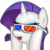Size: 100x100 | Tagged: safe, artist:pohwaran, rarity, g4, 3d glasses, female, glasses, icon, simple background, solo, transparent background
