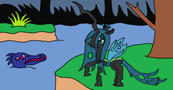 Size: 1024x537 | Tagged: safe, artist:killerbug2357, queen chrysalis, g4, 1000 hours in ms paint, ms paint