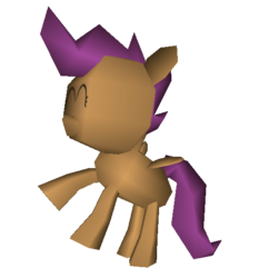 Size: 516x534 | Tagged: safe, artist:fillerartist, scootaloo, g4, 3d, eyes closed, female, low poly, no mouth, simple background, solo, standing, stylistic suck, transparent background