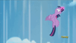 Size: 640x360 | Tagged: safe, screencap, starlight glimmer, twilight sparkle, alicorn, pony, the cutie re-mark, angry, animated, beam, cloud, discovery family logo, dodge, female, fight, flying, glare, glowing horn, gritted teeth, levitation, magic, magic blast, mare, power levels are bullshit, self-levitation, spread wings, telekinesis, twilight sparkle (alicorn)