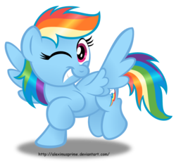 Size: 1024x966 | Tagged: safe, artist:aleximusprime, rainbow dash, g4, female, simple background, solo, transparent background, wink