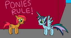 Size: 1024x545 | Tagged: safe, artist:killerbug2357, babs seed, oc, oc:angelica, alicorn, pony, g4, 1000 hours in ms paint, alicorn oc, ms paint, wrong cutie mark