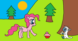 Size: 1024x547 | Tagged: safe, artist:killerbug2357, pinkie pie, yeti, g4, 1000 hours in ms paint, ms paint