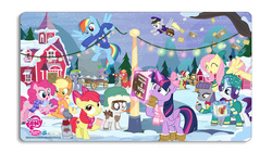 Size: 1008x569 | Tagged: safe, artist:pixelkitties, enterplay, apple bloom, applejack, big macintosh, boulder (g4), cloudy quartz, derpy hooves, fluttershy, granny smith, igneous rock pie, limestone pie, marble pie, maud pie, pinkie pie, pipsqueak, rainbow dash, rarity, spike, twilight sparkle, alicorn, pony, g4, boots, chocolate, christmas lights, clothes, doll, female, food, hat, holder's boulder, hot chocolate, magic, mail, mailbag, mailmare, male, mane seven, mane six, mare, pie family, pie sisters, playmat, santa hat, scarf, ship:marblemac, ship:quartzrock, shipping, siblings, sisters, straight, sweater, sweatershy, toy, twilight sparkle (alicorn), wall of tags, weird rock