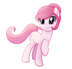 Size: 910x879 | Tagged: safe, artist:ikuvaito, oc, oc only, oc:velvet step, cute, hair bun, looking at you, raised hoof, smiling, solo