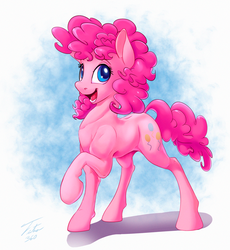 Size: 900x980 | Tagged: safe, artist:tsitra360, pinkie pie, g4, eyelashes, female, happy, looking at you, solo