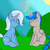 Size: 1000x1000 | Tagged: safe, artist:spritepony, trixie, oc, oc:sprite, alicorn, pony, g4, alicorn oc, canon x oc, eyes closed, female, male, shipping, straight