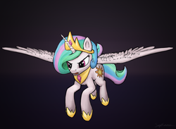 Size: 4500x3300 | Tagged: safe, artist:php18, princess celestia, alicorn, pony, g4, female, flying, solo