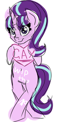 Size: 435x900 | Tagged: safe, artist:partypievt, starlight glimmer, pony, unicorn, g4, belly button, bipedal, body pillow, body pillow design, female, heart eyes, solo, wingding eyes, wip