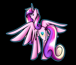 Size: 1077x919 | Tagged: safe, artist:alicornpony1234, princess cadance, g4, female, simple background, solo, spread wings