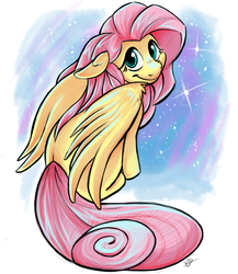 Size: 1344x1546 | Tagged: safe, artist:laurajaneart, fluttershy, g4, female, floppy ears, looking at you, looking back, looking up, looking up at you, sitting, smiling, solo