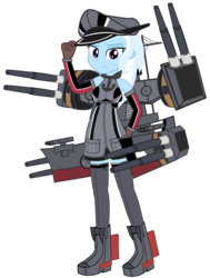 Size: 5681x7532 | Tagged: artist needed, safe, derpibooru exclusive, edit, trixie, equestria girls, g4, absurd resolution, bismarck, female, kantai collection, looking at you, simple background, solo, transparent background, vector
