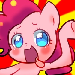 Size: 442x442 | Tagged: safe, artist:araraginatsuki, pinkie pie, g4, female, pixiv, solo, tongue out