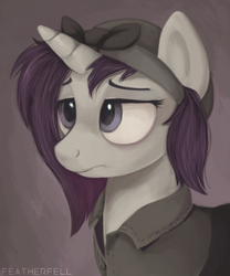 Size: 500x600 | Tagged: safe, artist:featherfell, rarity, pony, unicorn, g4, the cutie re-mark, alternate hairstyle, alternate timeline, alternate universe, clothes, crystal war timeline, female, overalls, rarity the riveter, solo